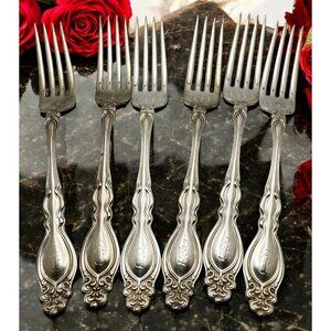 Vintage Holmes & Edwards Chalon Chatsworth Dinner Forks Set of 6 Monogrammed
